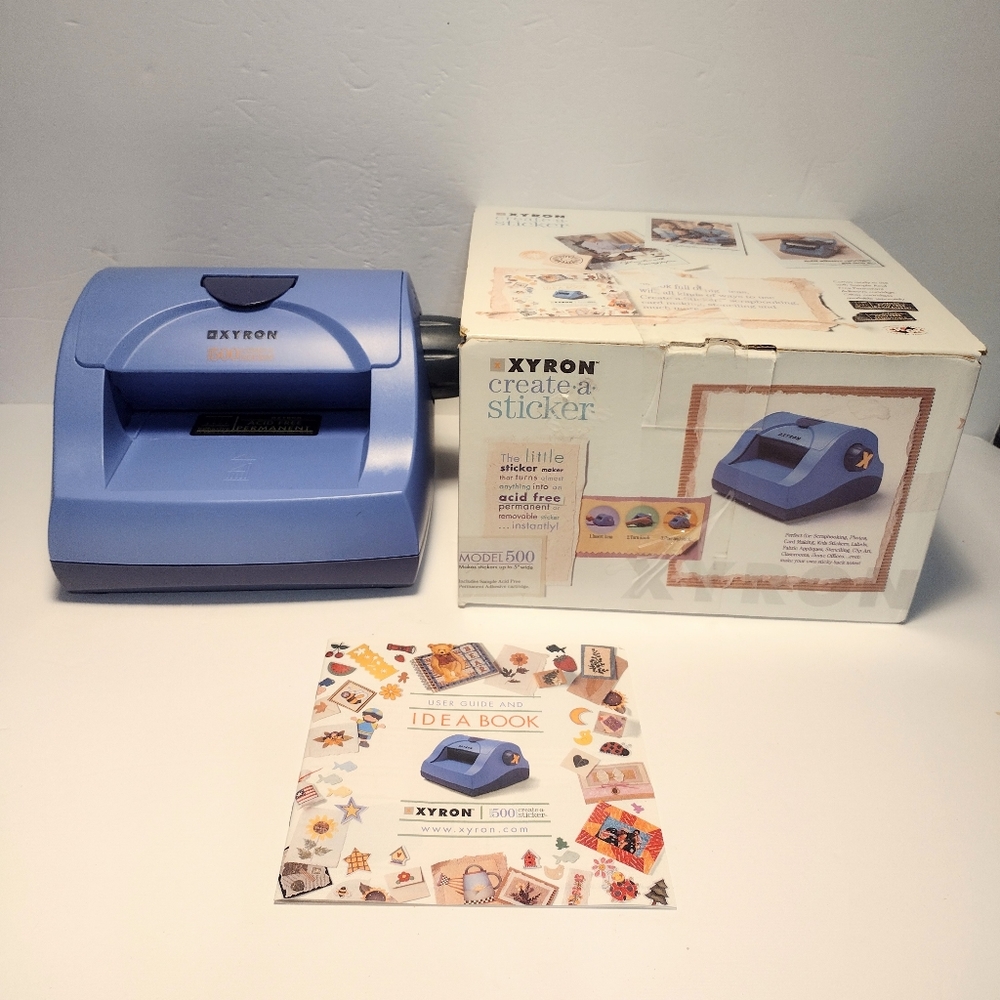 Xyron Create-A-Sticker Model 500 With Box And Idea Book.